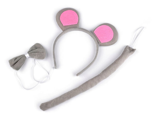 Plüsch-Tierkostüm-Zubehörset für Kinder - Haarreif, Fliege & Schwanz