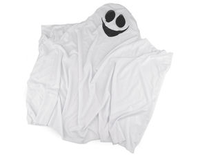 Premium-Gespensterkostüm in Weiß für Karneval, Halloween & Mottopartys - Klassisches Gruselkostüm mit Augenlöchern aus Netzstoff