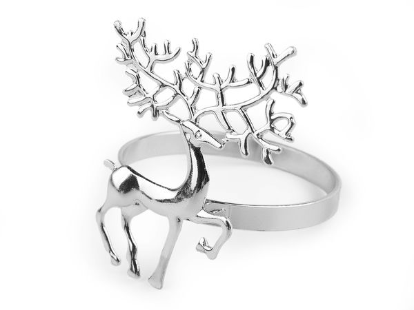 Eleganter Hirsch-Serviettenring aus Metall - Premium-Tischdekoration für Weihnachten & festliche Anlässe