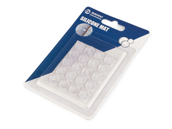 Selbstklebende Silikon-Antirutschpads & Oberflächenschoner - 20 Stk. (Ø 15 mm)