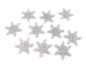 Glitzernde Filz-Schneeflocken in Silber – 40 mm Deko-Elemente für die Feiertage