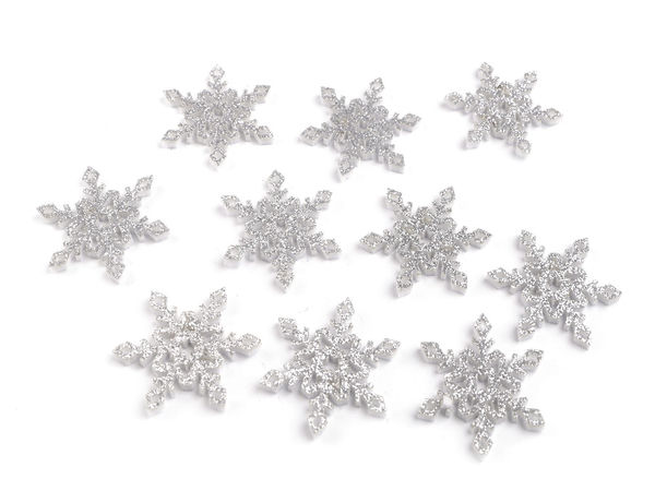 Glitzernde Filz-Schneeflocken in Silber – 40 mm Deko-Elemente für die Feiertage