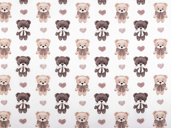 Premium Baumwoll-Canvas-Stoff mit Teddybär-Muster für Kinderbettwäsche & Dekoration