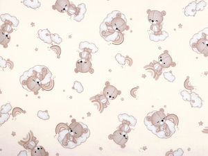 Premium-Baumwollflanell mit Teddybär-Motiv – Weicher, warmer Nähstoff für Pyjamas, Bettlaken und Bekleidung