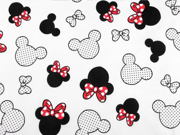Premium Mickey & Minnie Mouse Baumwoll-Canvas-Stoff für Näharbeiten und DIY-Projekte