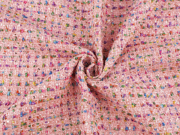 Premium-Pailletten-Tweedstoff für elegante Anzüge, Jacken und Kleider