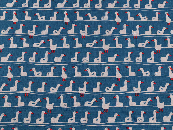 Dekostoff Meterware / Leinenimitat / Polycotton, Gänse