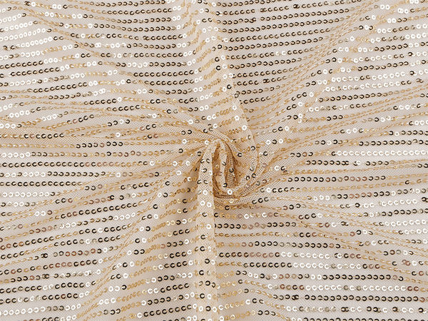 Premium Stretch-Pailletten-Strickstoff - 3 mm funkelnde Pailletten für Tanzbekleidung, Abschlussballkleider & Abendmode