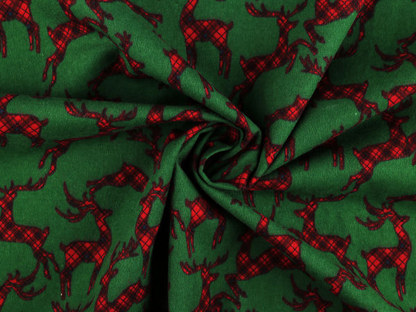 Festlicher Baumwoll-Flanellstoff mit Weihnachtsmotiv – Weiches & warmes Material für Nachtwäsche, Kleidung & Wohnaccessoires