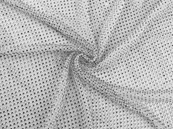 Premium-Strass-Netzstoff mit Vier-Wege-Stretch - Elastischer Netzstoff für Abendmode und Ballkleider