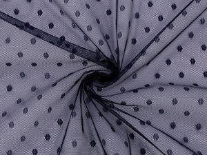Premium weicher Stretch-Tüllstoff mit Punkten - Meterware
