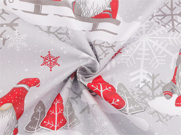 Weihnachts-Baumwollstoff / Canvas, Wichtel