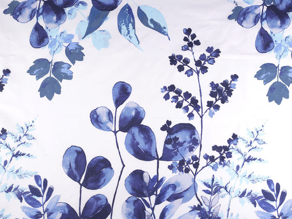 Premium Baumwoll-Canvas in Extrabreite mit Blattmotiven (220 cm Breite)