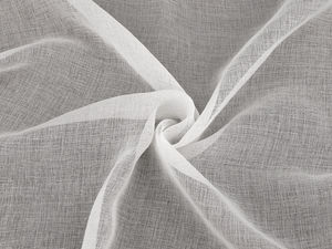 Premium Voile-Gardinenstoff in Leinenoptik (280 cm Breite) - Naturweiß