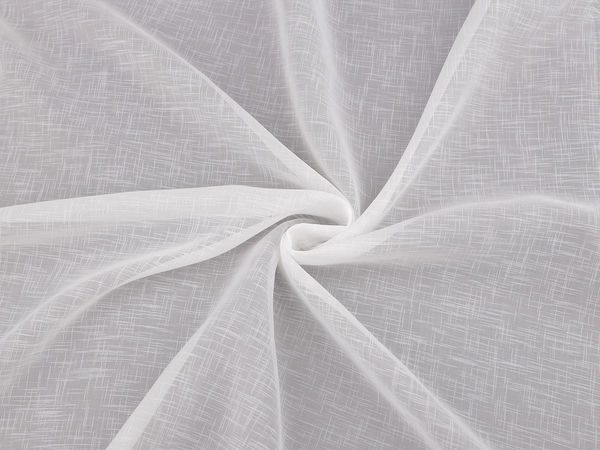 Premium Struktur-Voile Gardinenstoff - 285 cm Breite (Off-White)