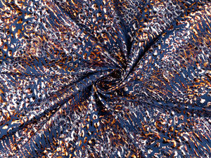 Premium Metallic-Bademodenstoff mit Animal-Print - Hochelastische Wirkware