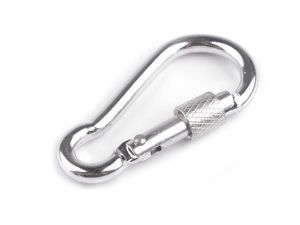 Metall-Karabiner mit Schlüsselring / Karabinerhaken mit Sicherheitsverschluss