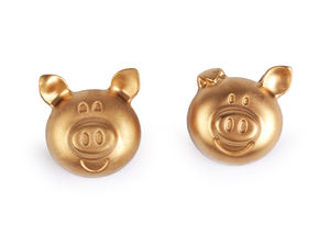 Miniatur-Glücksschweinchen in Gold - Dekorative Figur für Kränze, Geschenkboxen und festliche Bastelarbeiten