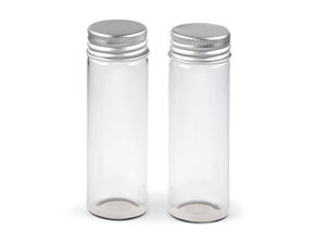 Transparentes Bastel-Glasfläschchen mit Metall-Schraubverschluss (50 ml, 30 x 90 mm) – Premium-Glas für Schmuckzubehör, DIY-Decoupage und Aufbewahrung