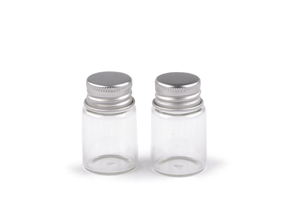 Transparente Mini-Glasfläschchen mit Metall-Schraubverschluss, 10 ml (25x42 mm) – Vielseitige Aufbewahrungsgläser für Basteln, Kosmetik & Reisen