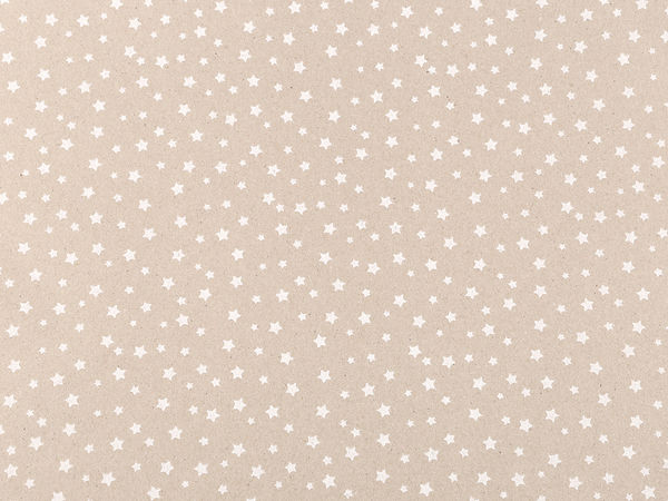 Naturbraunes Weihnachtsgeschenkpapier auf Rolle - Rentier-, Stern- & Schneeflocken-Motive - 0,7 x 2 m