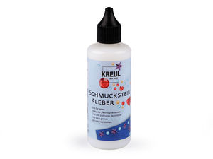 Premium Straßstein- & Schmucksteinkleber - 80ml Textil- & Bastelkleber auf Wasserbasis (Kristallklar, Waschbar)