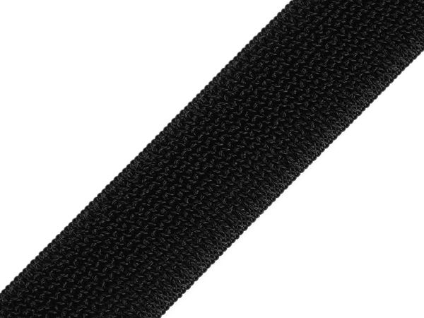 Premium elastisches Flauschband - 26 mm Breite, Schwarz