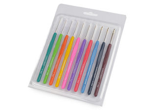 Premium ergonomisches Häkelnadel-Set - 10-teiliges Set mit weichen Silikongriffen und goldfarbenen Spitzen