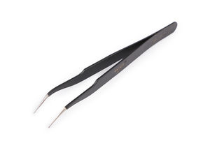 Metall-Pinzette mit feiner Spitze, gerade, gebogen, 13,5 cm