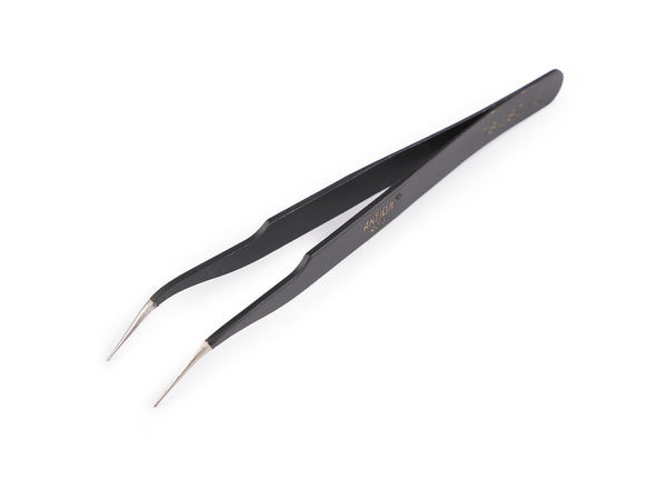 Metall-Pinzette mit feiner Spitze, gerade, gebogen, 13,5 cm