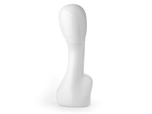 Premium Damen-Schaufensterpuppenkopf - Glänzend weiße Schaufensterbüste für Hüte, Perücken und Accessoires