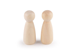 Unbehandelte Holzfigur für Bastelarbeiten (25x67mm) – Premium Kegelpuppe aus Naturholz zum Bemalen und für kreative DIY-Projekte