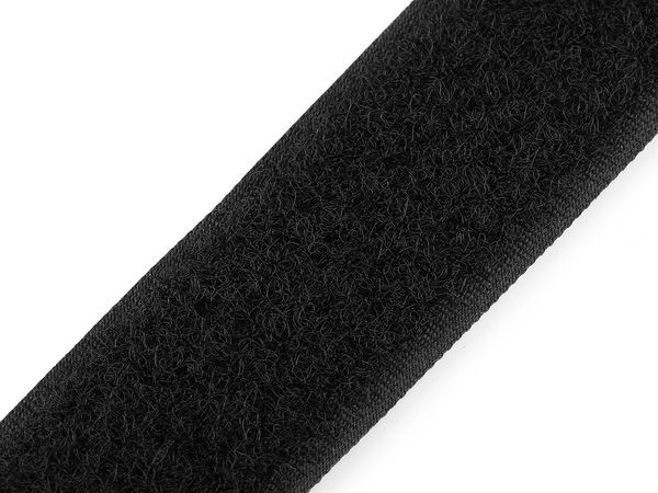 Premium Klettverschluss-Flauschband Schwarz - Nur Flauschseite (38 mm Breite)