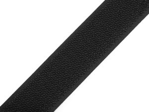 Premium-Klettband Schwarz - Nur Hakenseite (25 mm Breite)