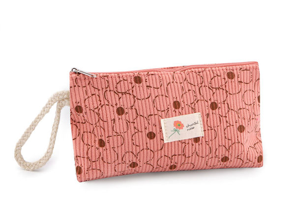 Florale Cord-Accessoiretasche - Vielseitiges Reiseetui & Kosmetik-Organizer (18,5 x 10 cm)
