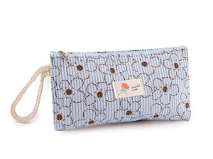 Florale Cord-Accessoiretasche - Vielseitiges Reiseetui & Kosmetik-Organizer (18,5 x 10 cm)