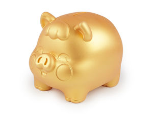 Goldenes Sparschwein Spardose - Elegante Deko-Sparbüchse für Hochzeiten, Geburtstage und Feiern