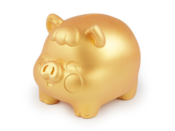 Goldenes Sparschwein Spardose - Elegante Deko-Sparbüchse für Hochzeiten, Geburtstage und Feiern