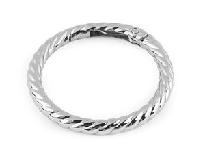 Premium Karabinerring rund mit gedrehtem Muster, Ø38 mm - Metall-Zubehör für Handtaschen, Rucksäcke & Accessoires