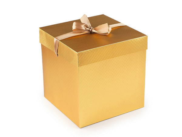 Geschenkbox mit metallischer Schleife