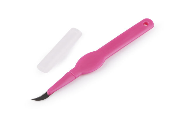 Ergonomischer Nahttrenner und Bastelmesser (Rubinrot, 13,5 cm) - Premium-Fadentrenner und Schneiderwerkzeug