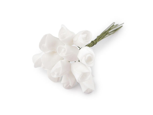 Premium künstliche Mini-Schaumrosen am Draht für Bastelarbeiten, Hochzeiten und Floristik