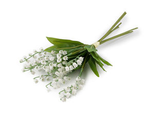 Künstlicher Maiglöckchenbund in Weiß mit biegsamen Drahtstielen für Vasen, Hochzeiten & florale Frühlingsdeko