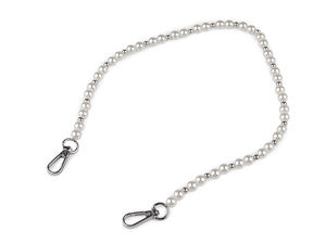 Eleganter Perlen-Trageriemen (60 cm) mit Karabinern für Handtaschen, Clutches und Handyhüllen