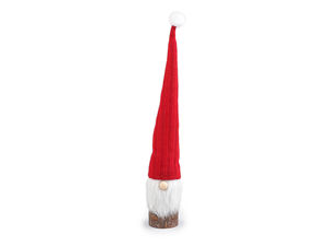 Handgefertigte Wichtelfigur aus Holz mit langer Mütze - Festliche Tischdekoration für die Weihnachtszeit
