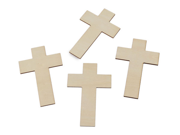 Holzkreuz zum Basteln und Bemalen, 4er-Set