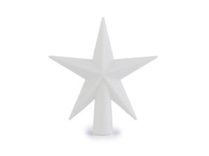 Weihnachtsstern-Christbaumspitze in Creme mit Glitzer - Elegante Weihnachtsdekoration