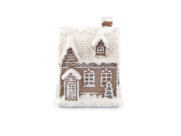 Dekoratives künstliches Lebkuchenhaus – Glitzerndes Weihnachts-Tischornament & Bastelbedarf