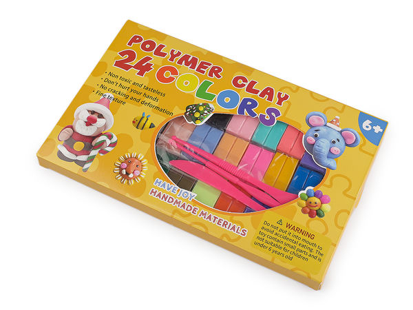 Premium Polymer-Modelliermasse-Set - 24 sortierte Farben (24x10g) mit Modellierwerkzeugen & Foto-Anleitung