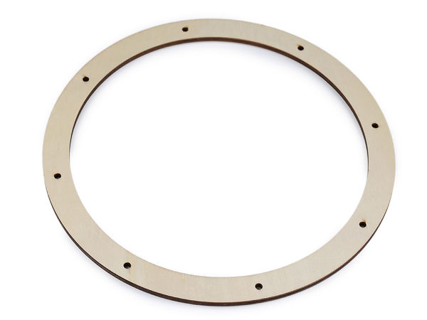 Kranzring aus Sperrholz Natur mit 8 vorgebohrten Löchern (Ø 26 cm) - Holzring-Rohling für Bastelarbeiten, Traumfänger & Windspiele